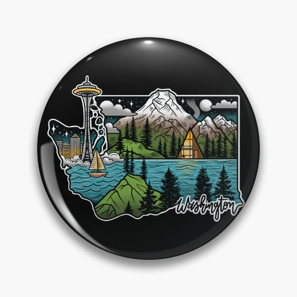 Item preview, Washington State illustration designed and sold by SevenRelics.