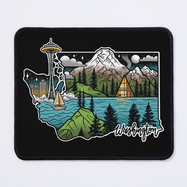 Item preview, Washington State illustration designed and sold by SevenRelics.