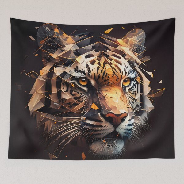 Item preview, Polygonal baby tiger face designed and sold by SMILE88.