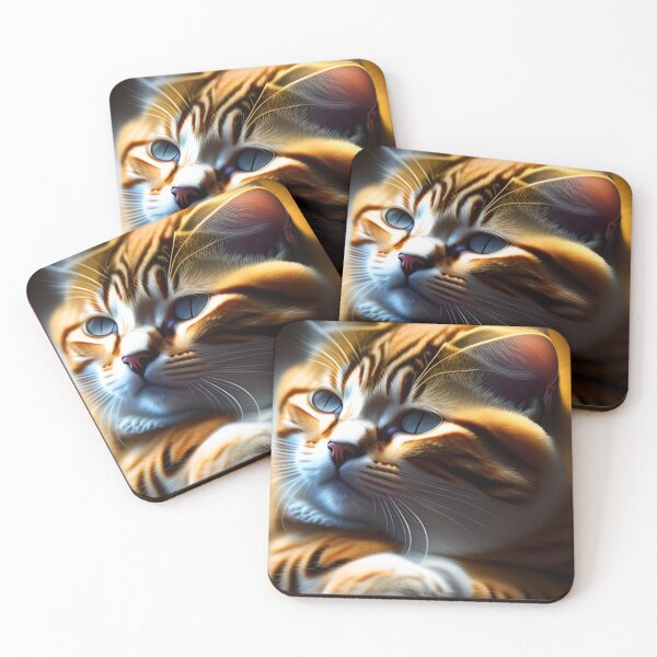 Item preview, A sleepy cat with closed eyes and a peaceful expression, curled up in a ball designed and sold by Bernsteinhaus.