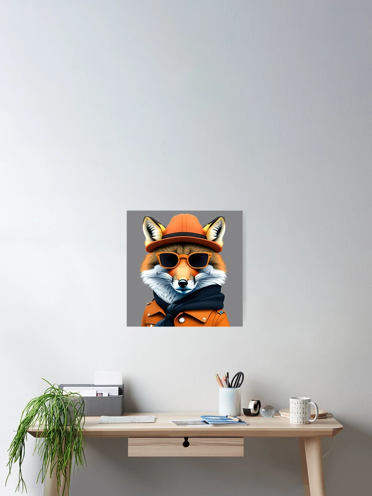 Thumbnail 2 of 3, Poster, Rapper-style fox designed and sold by Rui Fernandes.