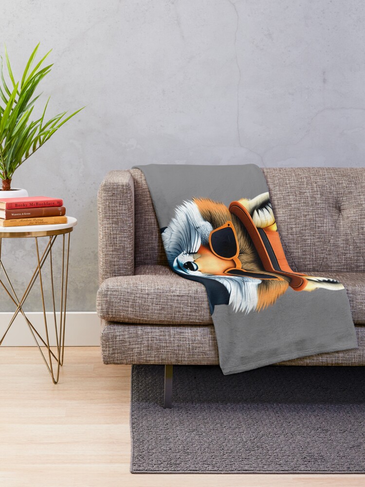 Thumbnail 2 of 6, Throw Blanket, Rapper-style fox designed and sold by RuiFernandes.