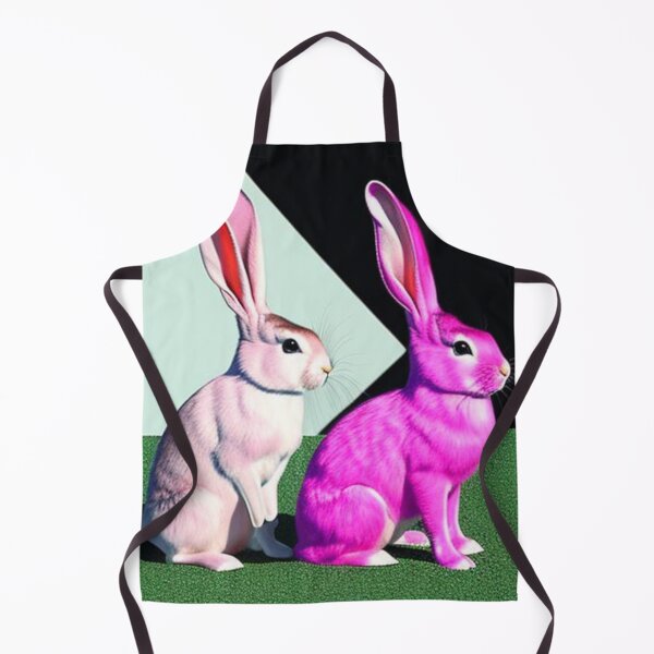 Item preview, Fluffy pink bunny, giant pink bunny surrealism, big pink bunny retro abstract designed and sold by haRexia.