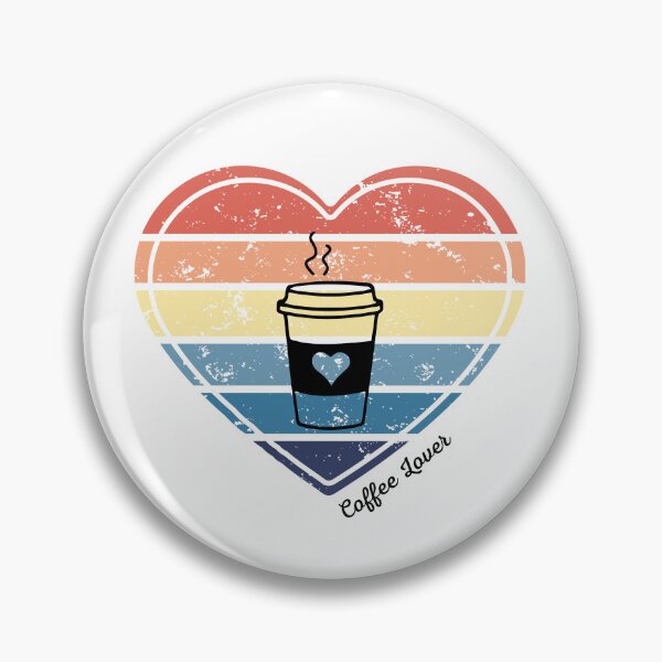 Item preview, Coffee Lover 2 Retro Sunset Heart designed and sold by Print-A-Joke.