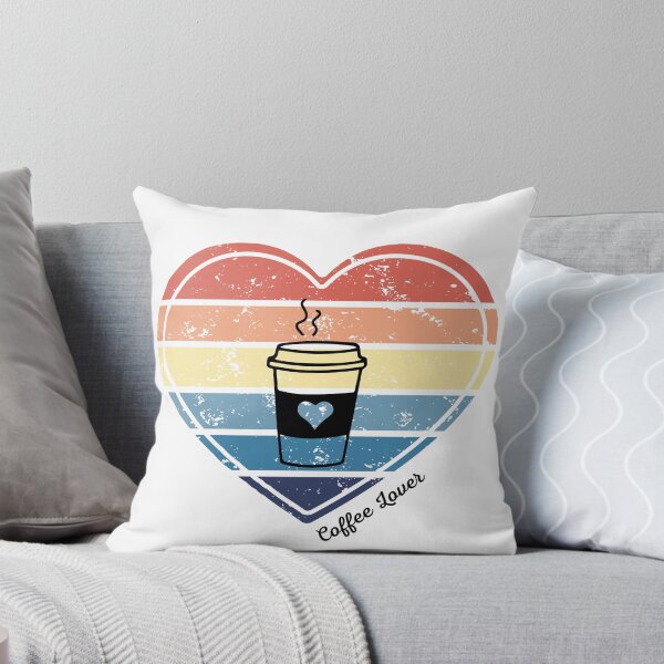 Item preview, Coffee Lover 2 Retro Sunset Heart designed and sold by Print-A-Joke.