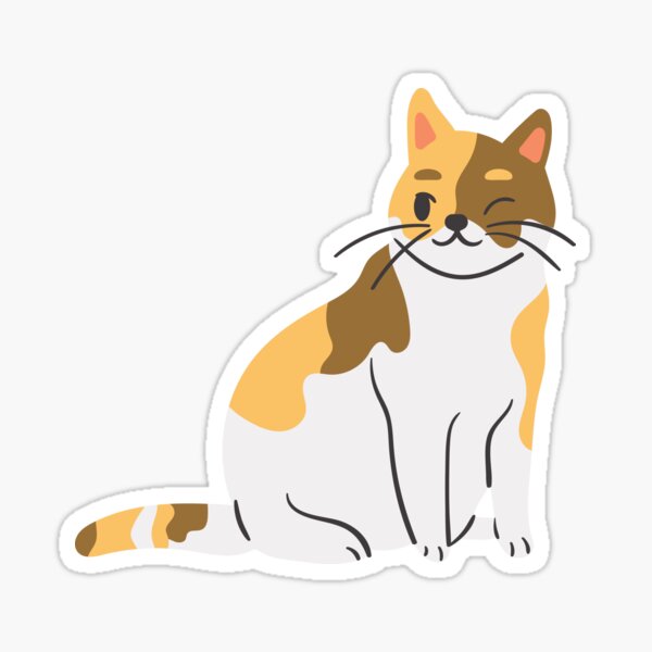 Silly Cat Stickers Cute Hippie Kitten Winking Eyes - Temu United