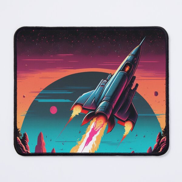Artikelvorschau, 80er Synthwave-Weltraumrakete entworfen und verkauft von RESToRAPTOR.