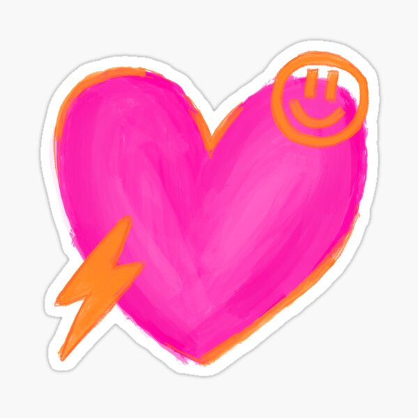 Item preview, pink and orange heart designed and sold by Mattie !!!.