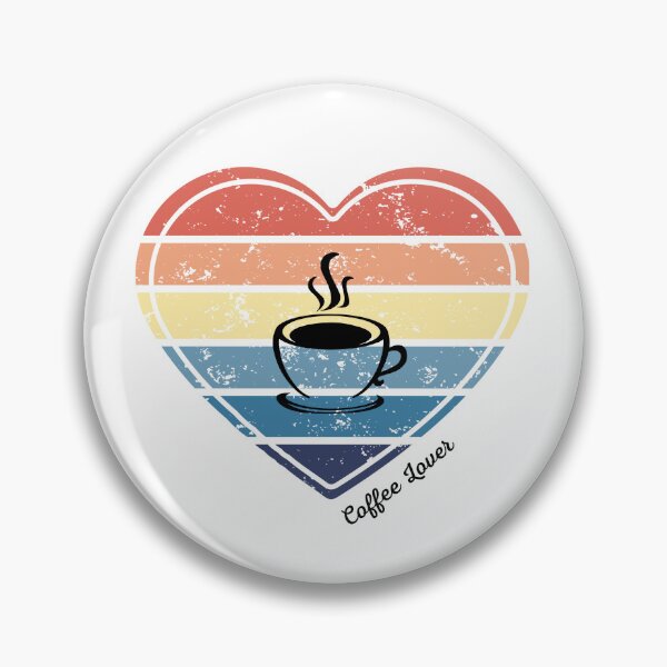Item preview, Coffee Lover Retro Sunset Heart designed and sold by Print-A-Joke.