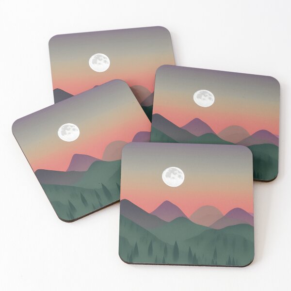 Item preview, Minimalist Mountain Sunset Landscape Gradient Sky designed and sold by spacefogdesign.