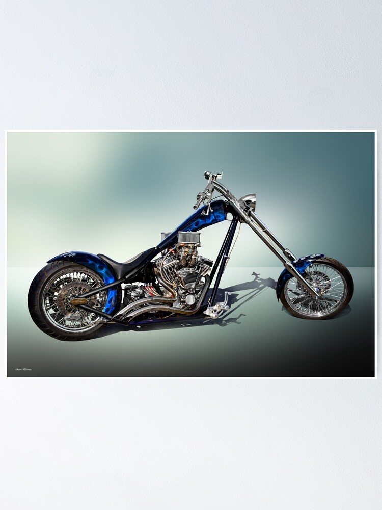 90s frisco chopper BLUE FIRE FLAME ハーレー Thunderbike Blue Flames • Harley-Davidson Umbau