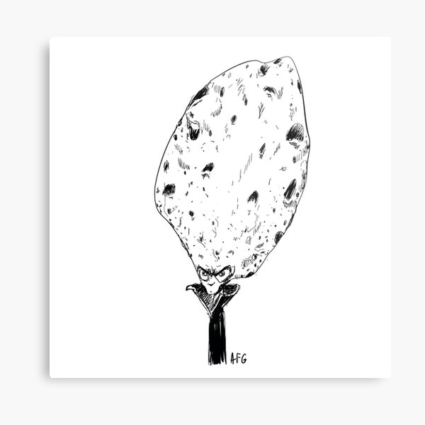 Crater Head Alien Metal Print