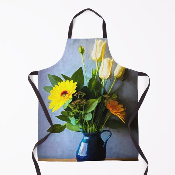 Item preview, Yellow flowers in vase with handle by Brian Vegas designed and sold by Brian Vegas.