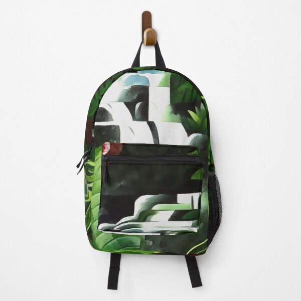 Item preview, Lush Forest Waterfall In Geometric Art Style v2 designed and sold by taiche.