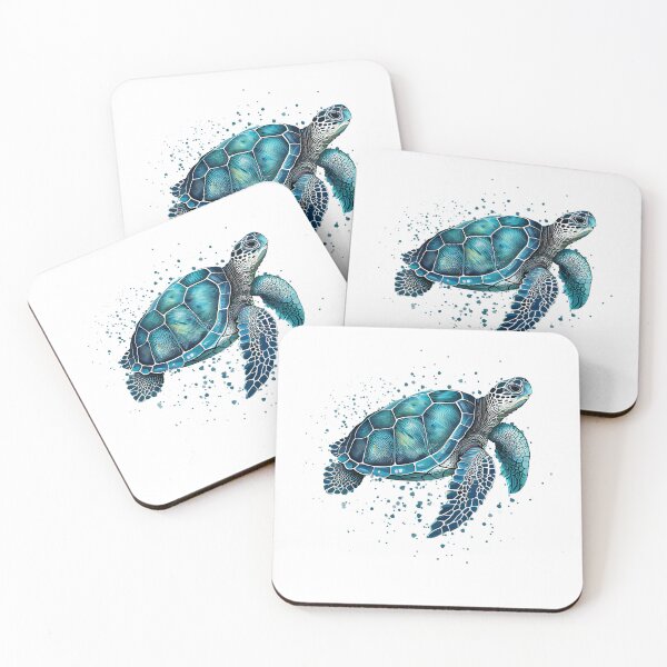 Item preview, Blue Turquoise Sea Turtle designed and sold by HappyLifeCreate.