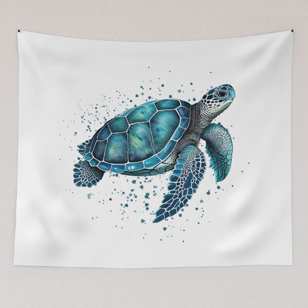 Item preview, Blue Turquoise Sea Turtle designed and sold by HappyLifeCreate.