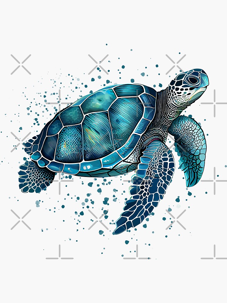 Turquoise Blue Sea Turtle Watercolor Lover Gift Cool T-Shirt Turquoise Blue Sea Turtle Watercolor Lover Gift Cool T-Shirt
