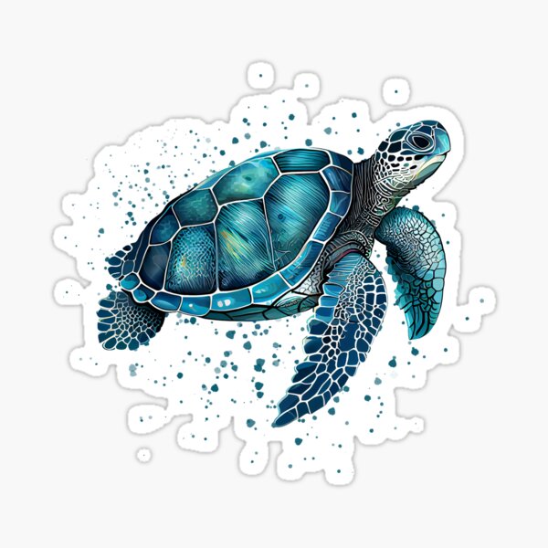 Item preview, Blue Turquoise Sea Turtle designed and sold by HappyLifeCreate.