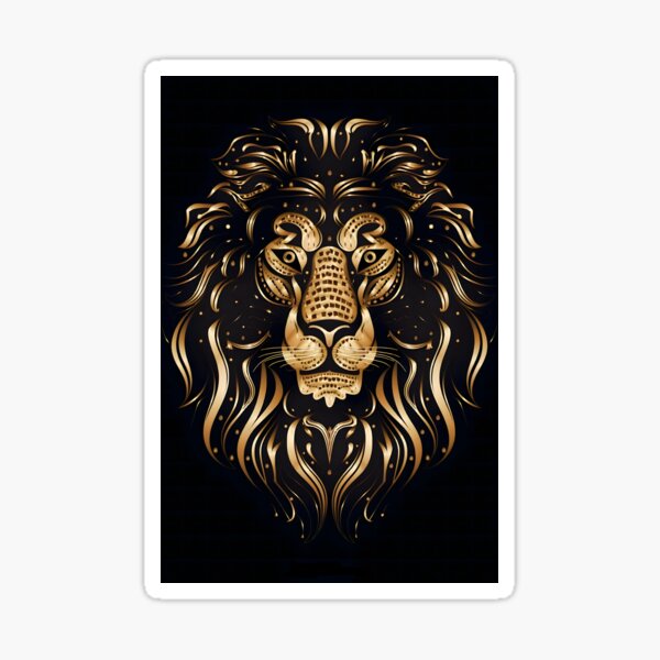 Item preview, Golden Lion on black backrgound designed and sold by Digital Dreamscape Artistry.