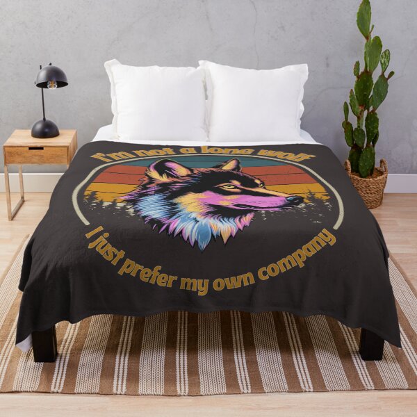 Item preview, Retro Neon Wolf Sunset - Nature Design with "Not a Lone Wolf" Quote designed and sold by ElLocoMus.
