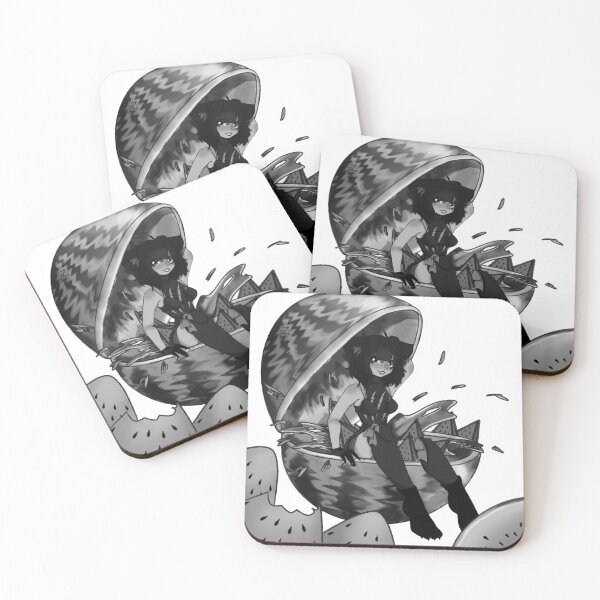 Item preview, Black and white anime catgirl sitting in a watermelon designed and sold by Nyamelon.
