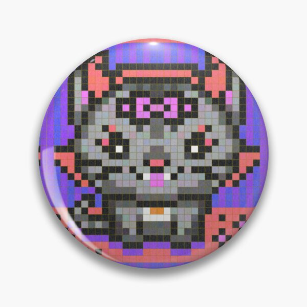Item preview, Mischievous Devil Kitten Pixel Painting designed and sold by CozyPixelFluff.