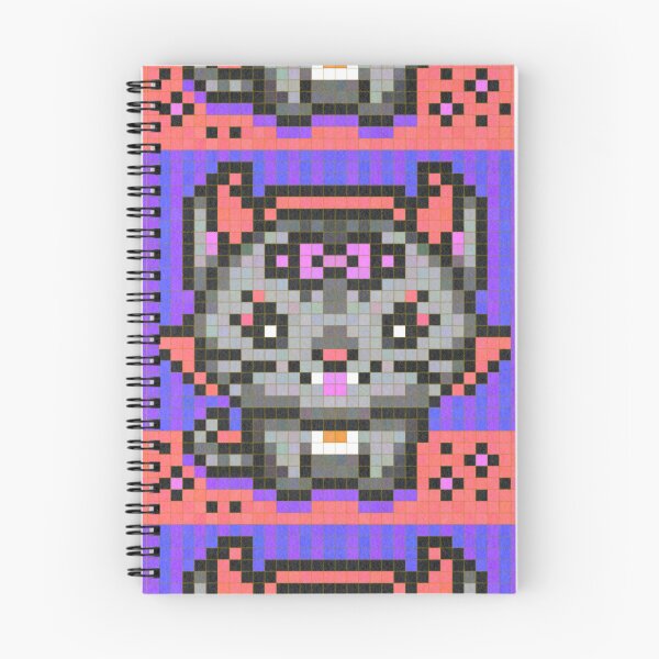 Item preview, Mischievous Devil Kitten Pixel Painting designed and sold by CozyPixelFluff.