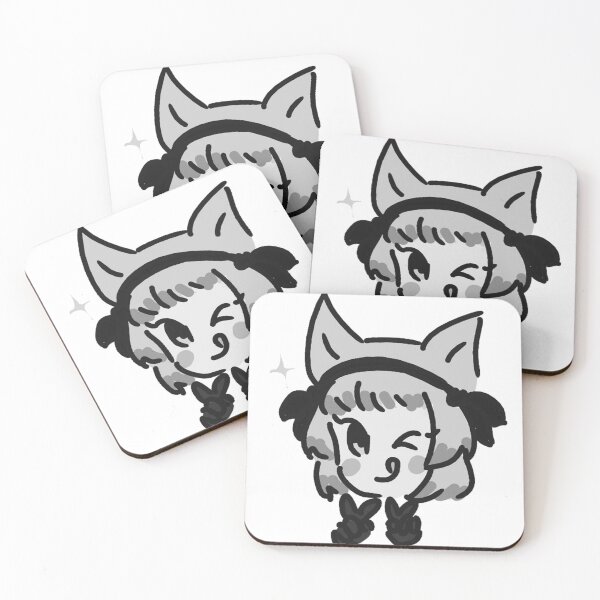 Item preview, Peace Sign Fox Girl Black and White designed and sold by Nyamelon.