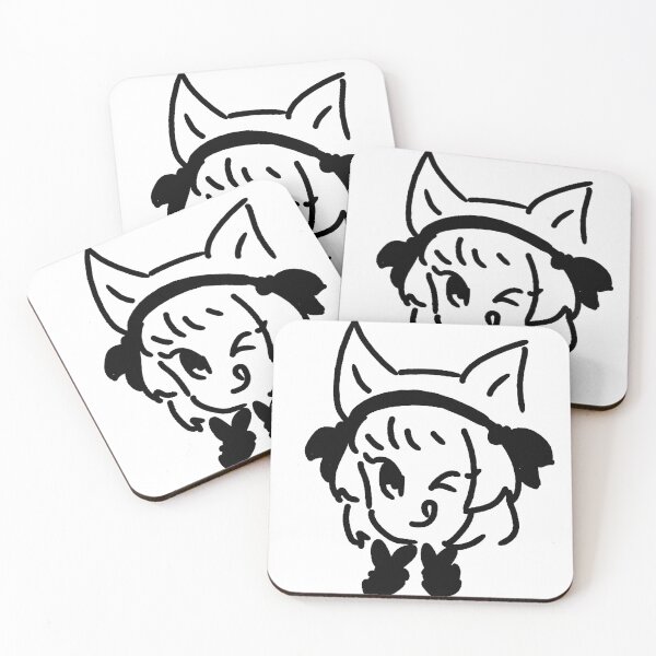 Item preview, Peace Sign Fox Girl Black and White designed and sold by Nyamelon.