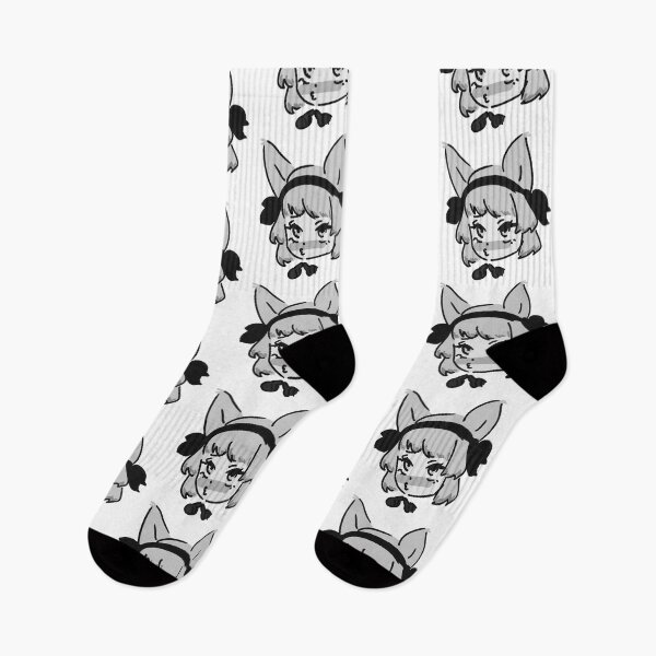 Item preview, Black and white Blushing Fox Girl designed and sold by Nyamelon.