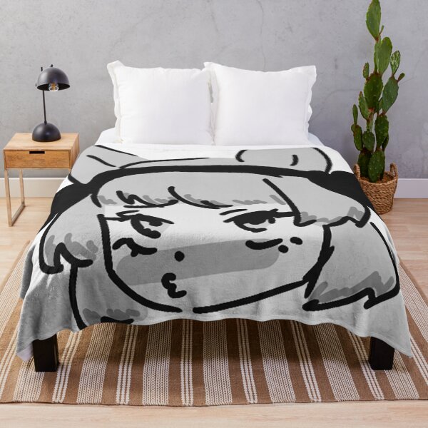 Item preview, Black and white Blushing Fox Girl designed and sold by Nyamelon.