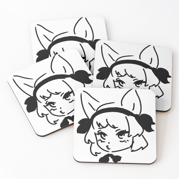Item preview, Black and white Blushing Fox Girl designed and sold by Nyamelon.
