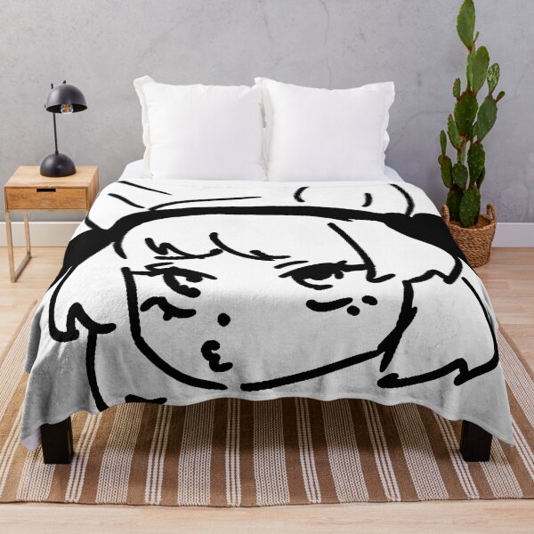 Item preview, Black and white Blushing Fox Girl designed and sold by Nyamelon.
