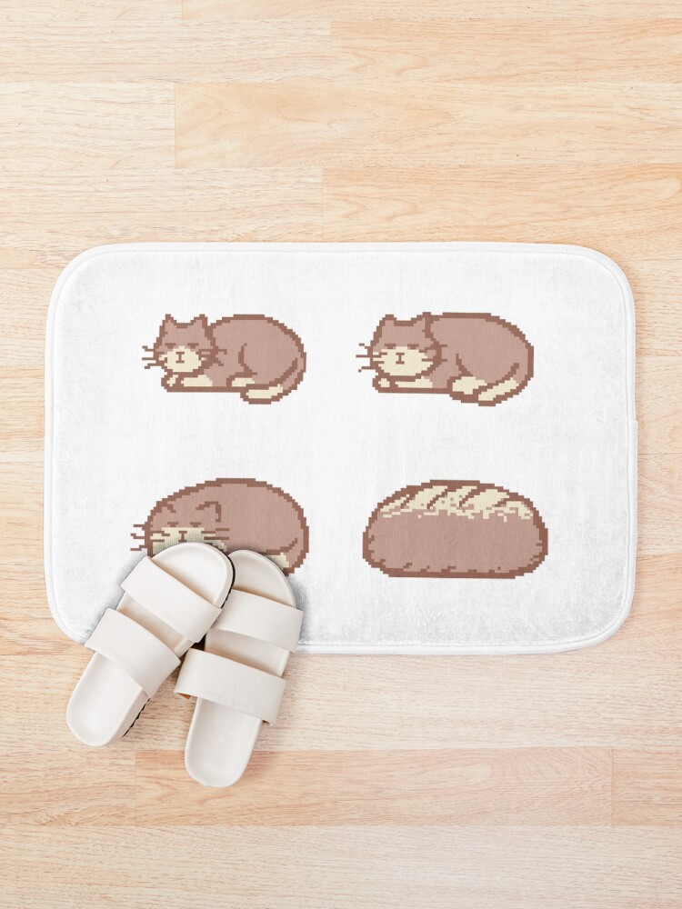 Thumbnail 1 of 6, Bath Mat, Cat Bread Loaf Evolution designed and sold by DigitalThreads.