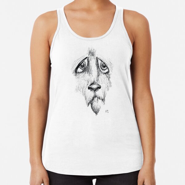 Sad Eyes Puppy Racerback Tank Top