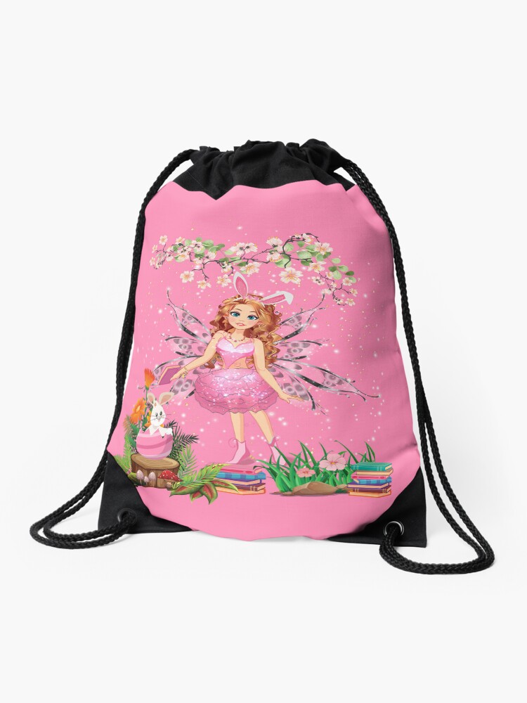 Thumbnail 1 of 3, Drawstring Bag, Felicia's Bunny Surprise Collection designed and sold by TeelieTurner.