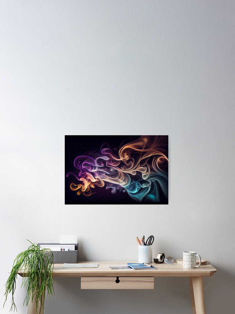 Imagen 2 de 3, Póster con la obra Colored smoke on black background. Abstract background, diseñada y vendida por anytka.
