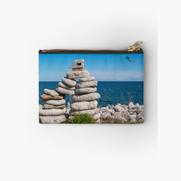 Item preview, Large Inukshuk by a Lake with Kite Surfer designed and sold by jrtwynam.