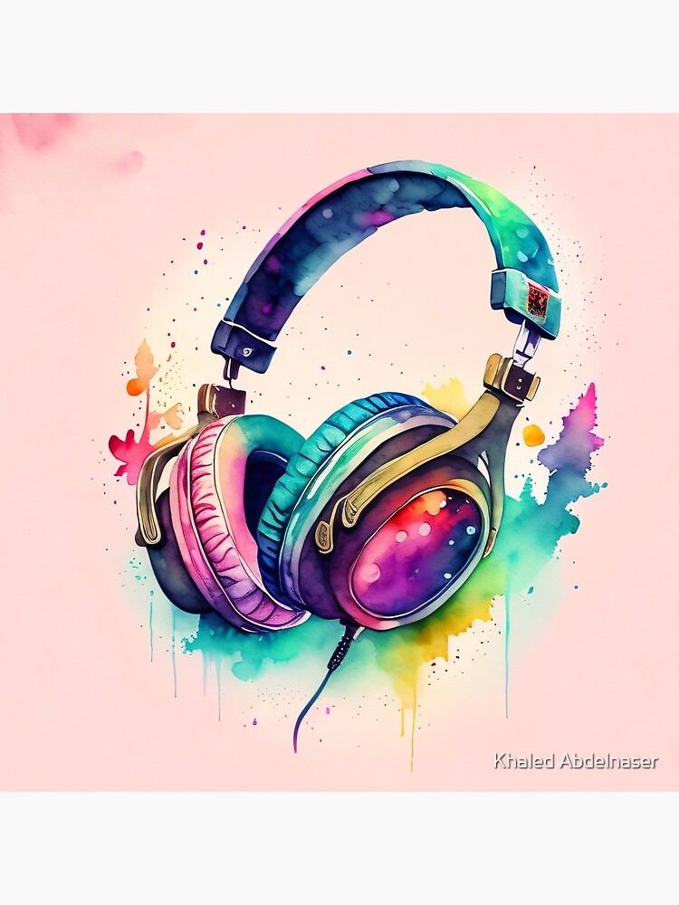 Colorful eye catching headphones Art Board Print