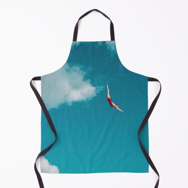 Item preview, Sky Diver: Woman in Red Bathing Suit Dives Gracefully Through the Clouds designed and sold by Ofeefee.