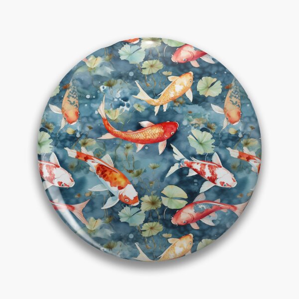 Item preview, Watercolor japanese fish pattern art designed and sold by Simone Davino.