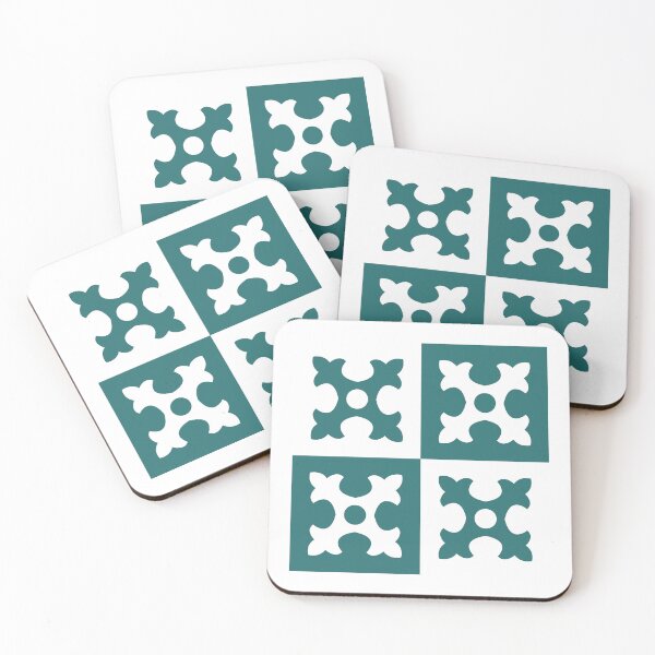Item preview, Green & White Floral Tile Pattern designed and sold by HCB1.