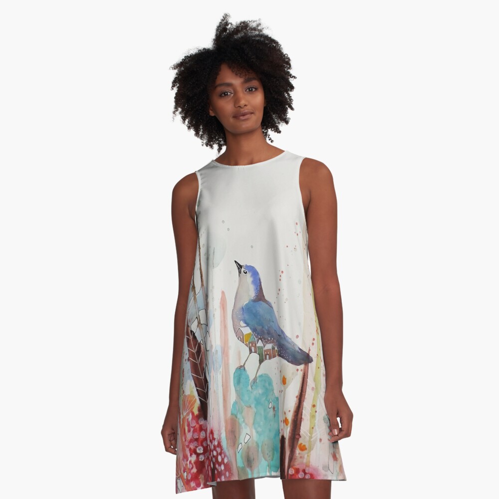 Sylvie Demers Watercolour Blue Bird Tote Bag - Moss Danforth