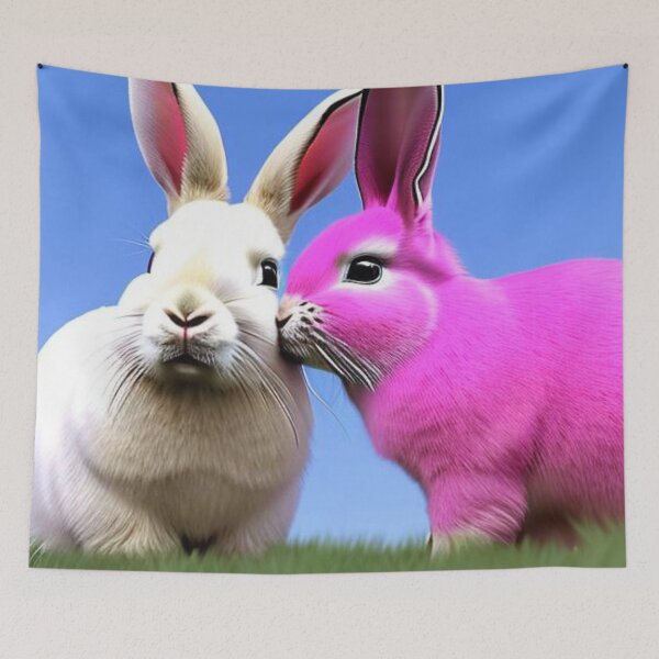 Item preview, Fluffy pink bunny, giant pink bunny, big pink bunny couple designed and sold by haRexia.