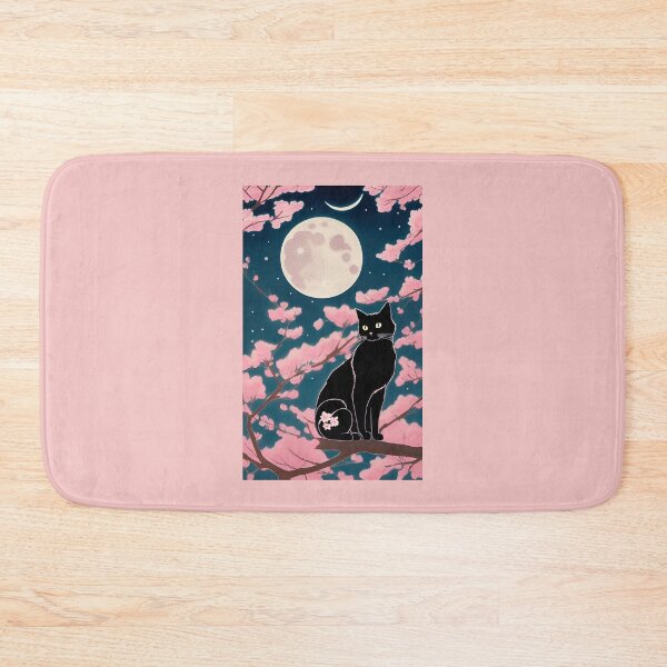 Item preview, Black Cat in Cherry Blossoms designed and sold by RoseCandi.