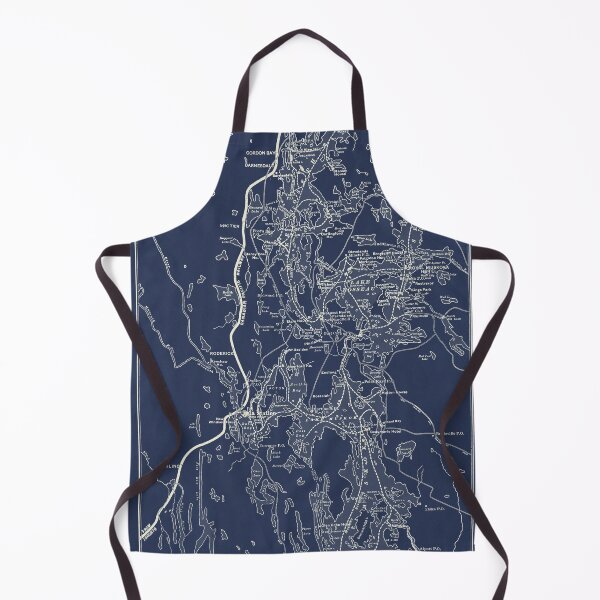 Item preview, 1924 Vintage Muskoka Lakes Railway Map (Navy) designed and sold by Gin  Neko.