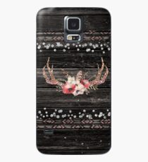 Glam Boho Chic Floral Antlers & rustikales Holz Hülle & Skin für Samsung Galaxy