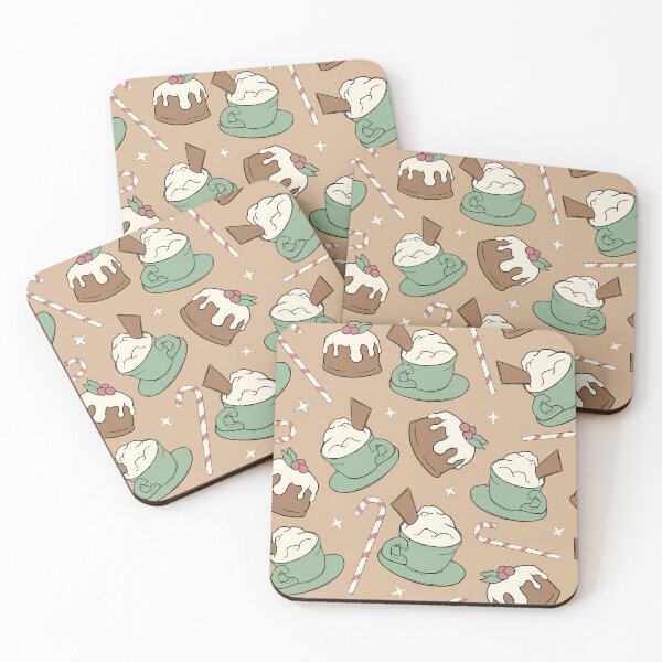Item preview, Coffee and Cake Christmas Pattern designed and sold by CreativeDraws42.