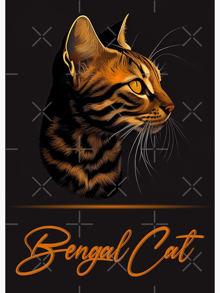 Bengal Cat Kitten Sticker for Sale by Elarex