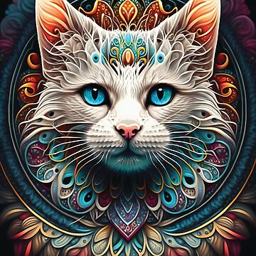 Cat Mandala Art #4 Kids T-Shirt for Sale by MyFamilyHasPaws